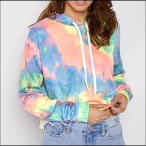 Rue 21 Tie Dye Cropped Hoodie